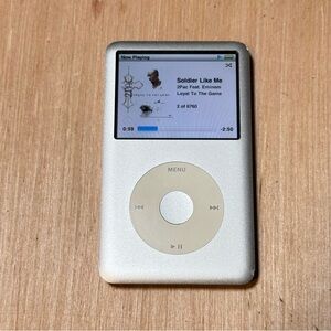 iPod Classic 6thGen Gray 160GB Tested Good w/Case-Char-6760 Songs Read Info Blw!